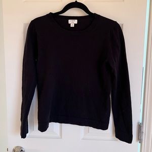 Black Cotton Wool Blend J Crew Teddie Sweater size S